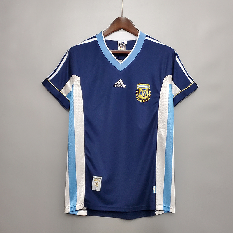 AAA Quality Argentina 1998 World Cup Away Soccer Jersey
